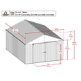 thumbnail image 3 of Arrow Elite 12 x 16 x 8 ft Anthracite Steel Storage Shed, 3 of 8