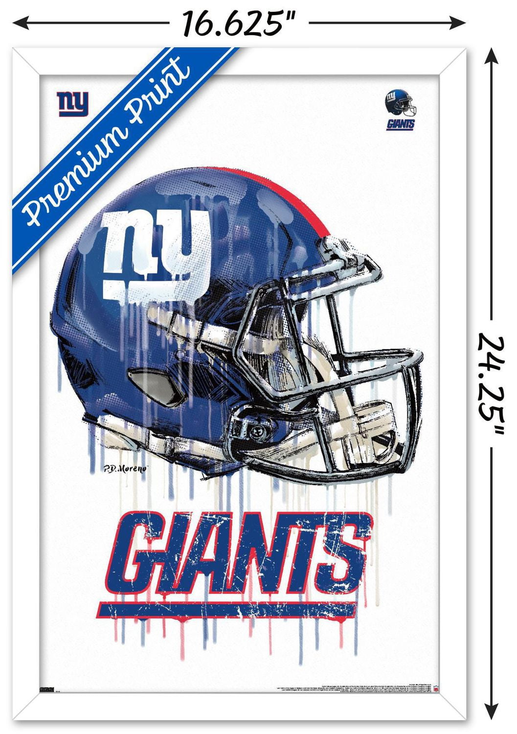NFL New York Giants - Drip Helmet 20 Wall Poster