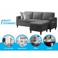 thumbnail image 3 of BALUS Pieces Couch Set, L Shaped Sofa with Storage Ottoman, 4-Seats Sofa Couches, Living Room Set Furniture, Linen,  Dark Gray, 3 of 5