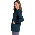 thumbnail image 2 of Landau Essentials Veste d'Uniforme à 4 Poches pour Femmes : Coupe Classique et Décontractée, Col Ras du Cou, devant à Boutons-Pression et Poignets en Tricot 7525, 2 of 6
