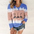 thumbnail image 1 of Hauts d'Entraînement pour Femmes T-Shirt à Col Rond à Imprimé pour Femmes avec Lien Patchwork T-Shirt Décontracté Blouse Hauts Blouses en Liquidation, 1 of 7