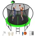 thumbnail image 1 of Jump Into Fun Trampoline 10FT, Trampoline for Kids and Adults with Enclosure, Basketball Hoop, Wind Stakes and Ladder, 1000LBS Capacity for 3-4 Kids, Outdoor Galvanized Full Spray Round Trampoline, 1 of 7