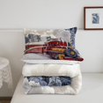 thumbnail image 4 of Erosebridal Red Retro Train Comforter Sets Full Size, White Snow Comforters & Duvets, Reversible 3pcs, 4 of 6