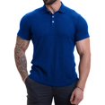 thumbnail image 3 of FNFYFH Clearance Chemises de Golf pour Hommes Col Manches Courtes T-Shirts Été Col Rabattu Blouses Bleu,S, 3 of 8