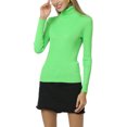 thumbnail image 2 of UKAP Ladies Tunic Blouse Long Sleeve Jumper Top Solid Color Knit Tops Slim Fit Work Sweater Deep Fruit Green L, 2 of 3