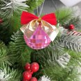 thumbnail image 3 of Pink 2 Inches Pink Christmas Ball With Bow Flocked Ornament For Festive Decor, 3 of 6