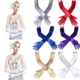thumbnail image 1 of Women Long Gloves Satin Opera Evening Party Prom Costume Gloves, 1 of 5