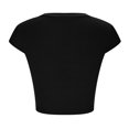 thumbnail image 3 of Timegard Going out Tops for Women Ribbed Cap Sleeve Low V Neck Comfy Slim Cropped Tops Summer Fashion, 3 of 5