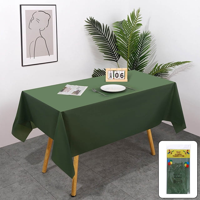 HHBEAUTY Rectangle Vinyl Tablecloth, Waterproof Spillproof Plastic Backed Table Cloth, Wipe Clean Table Cover for Dining, Buffet Parties and Camping (54" x 72")