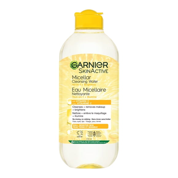 Garnier Micellar Cleansing Water All-in-1 with Vitamin C Suitable for Sensitive Skin, Cruelty Free International and Vegan, 400 ml