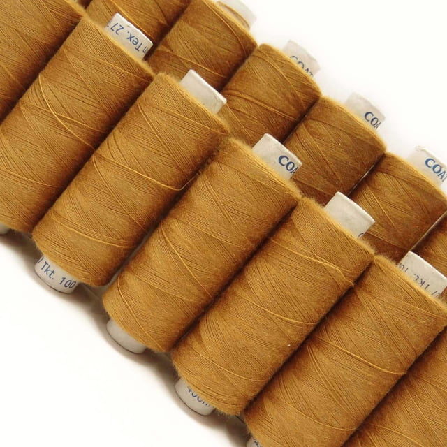 New Spun 10 Pcs Quilting Sewing Supplies Beige Wholesale Spool Polyester Thread