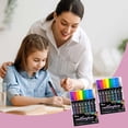 thumbnail image 4 of Double Line Outline Marker Pens Set, Metallic Ink for Highlighting on Glass, Ceramic, or Paper, 8ml Capacity, Vibrant Glitter Colors, 4 of 6