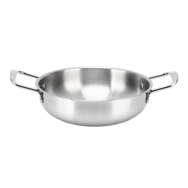 Casserole à Ramen Coréenne, Conception Intégrée Uniforme de Chauffage Casserole à Nouilles Plate en Acier Couleur Binaurale pour Camping Extérieur pour Dortoir pour Bureau 18cm,20cm,22cm,24cm,26cm