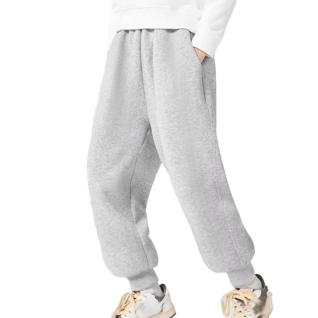 Winter Pants for Girls Children's Winter Solid Color Elastic Waist Slim Sports Sweatpants Long Pants