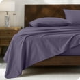 thumbnail image 2 of Bare Home Organic Percale Sheet Set - 300 Thread Count - 100% Organic Cotton - Split King, Dusty Purple, 2 of 7