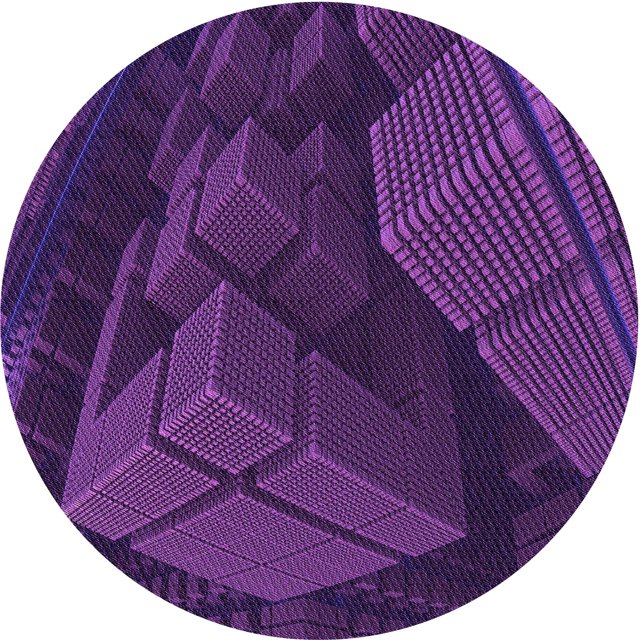 Ahgly Tapis Rond Lavable en Machine Intérieur Transitionnel Orchidée Foncée Violet, 4 Pieds Rond