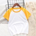 thumbnail image 5 of vdgthytj 2 Pack Kids Summer Raglan T-Shirts Girls Boys Color Block Crewneck Short Sleeve Casual Basic Tops Tees, 5 of 5