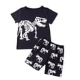 thumbnail image 1 of Enfants Garçons T-Shirt à Imprimé Dinosaure Dessin Animé Hauts + Shorts Pyjama Ensemble Tenue, 1 of 1