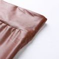 thumbnail image 5 of GPOECD Womens Leather Leggings Stretch High Waisted Pleather Pants Bronze,L, 5 of 5