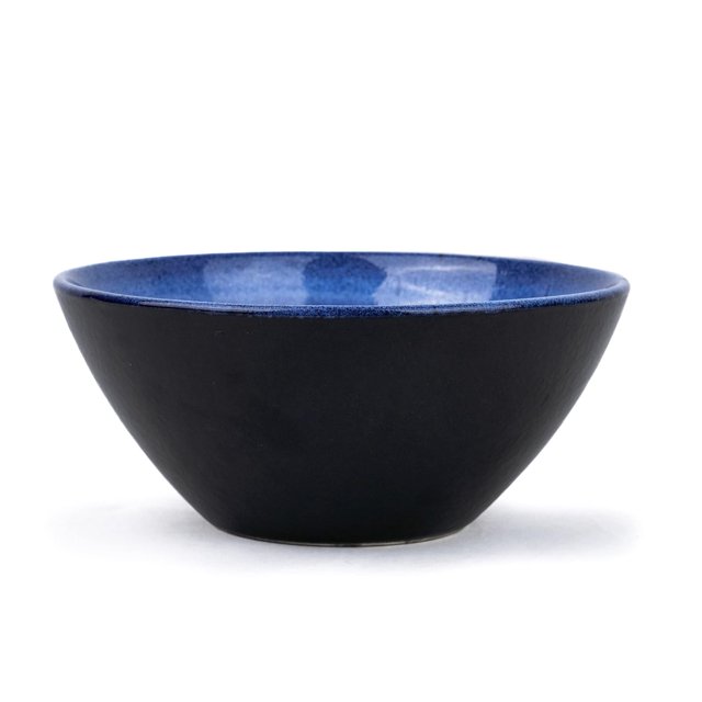 Ceramic Large Serving Bowls Set Of 1 Pc - 1400ml, Blue Reactive | Premium Ceramic Bowl | Large Size | Microwave Safe Bowl | Bowl Set With Glossy Finish | Ceramic Bowl