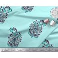 thumbnail image 2 of Soimoi Poly Georgette Fabric Leaves & Floral Block Print Fabric by The Yard 52 Inch Wide, 2 of 3