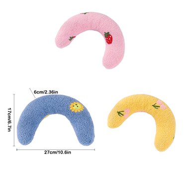 Langgg Coussin pour Chien Mode Douillet en Forme de U Coussins Doux pour Chat Motif Lavable Protection du Cou Tapis pour la Tête Animaux Lapin Somnolent Intérieur Maison Rose Bleu