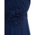 thumbnail image 2 of renvena Kids Girls Flower Wedding Party Bodysuit Ruffled Chiffon Pageant Banquet Rompers Summer Wide Leg Pants Jumpsuit Playsuit with Detachable Embellishment Navy Blue 12, 2 of 9
