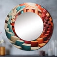 thumbnail image 1 of Designart "Surreal Op Art Spectrum Vibrant and Colorful IV" Abstract Spirals Rund Mirror For Wall Decor - Large Multi-Color Round Print Mirror - Round Mid-Century Mirror 29" x 29" Inch, 1 of 5