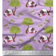 thumbnail image 1 of Soimoi Rayon Fabric Tree & Dog Kids Decor Fabric Printed Yard 56 Inch Wide, 1 of 3