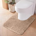 thumbnail image 4 of EQWLJWE Bathroom Rug Mat,Toilet Rugs U Shaped,Water Absorbent and Soft Bath Rug,Luxury Chenille Extra Thick U-Shaped Toilet Rug,Non-Slip Contour Mat for Bathroom Floor,Fluffy Soft,Absorbent Water, 4 of 5
