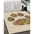 thumbnail image 3 of Ahgly Company Tapis d'Intérieur Lavable en Machine Carré Transitionnel Vanille Or, 4 Pieds Carré, 3 of 7