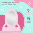 thumbnail image 4 of Qaba Coiffeuse pour Enfants avec Miroir et Tabouret, Tiroir, Rose, 4 of 10