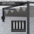 thumbnail image 4 of Outsunny Pergola Adossée 10 Pieds x 7 Pieds avec Auvent Rétractable pour Patio, Terrasse, 4 of 10