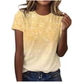 thumbnail image 2 of Jsaierl T-Shirts à Manches Courtes Dégradé Imprimé Scintillant Col Rond Fête Club Tops Été Tendance Décontracté, 2 of 4