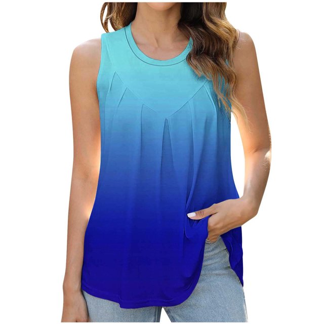Women Printed Pullover Fashionable Casual Round Neck Top