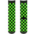 thumbnail image 1 of Buckle-Down Unisex-Adult's Socks Checker Black/Neon Green Crew, Multicolor, 1 of 6