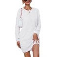 thumbnail image 1 of LUXUR Robe Chandail pour Femmes Chandail en Peluche Chandail à Manches Longues Mini Robes Ample en Molleton Blanc 2TG, 1 of 4