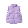 thumbnail image 1 of Dealovy Toddler Baby Clothes Button up Sleeveless Padded Vests Kids Solid Color Stand-Up Collar Ruffles Waistcoat with Pockets, 1 of 6