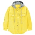 thumbnail image 4 of RXMEKW Womens Shirts Casual, Solid Color Denim Jacket with Detachable Hood, 4 of 9