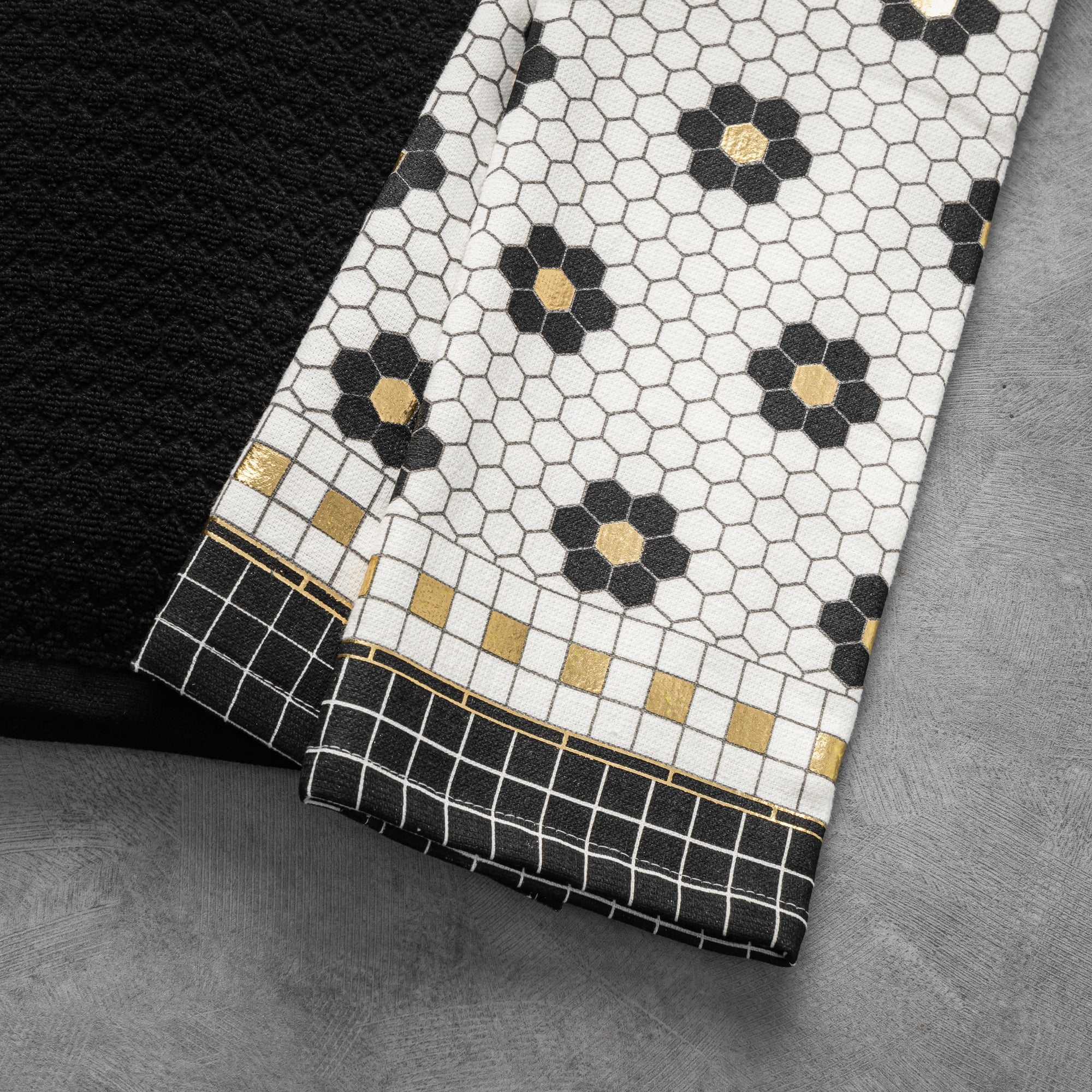 Torchons de cuisine Thyme & Table, motif Pennytile, ensemble de 4