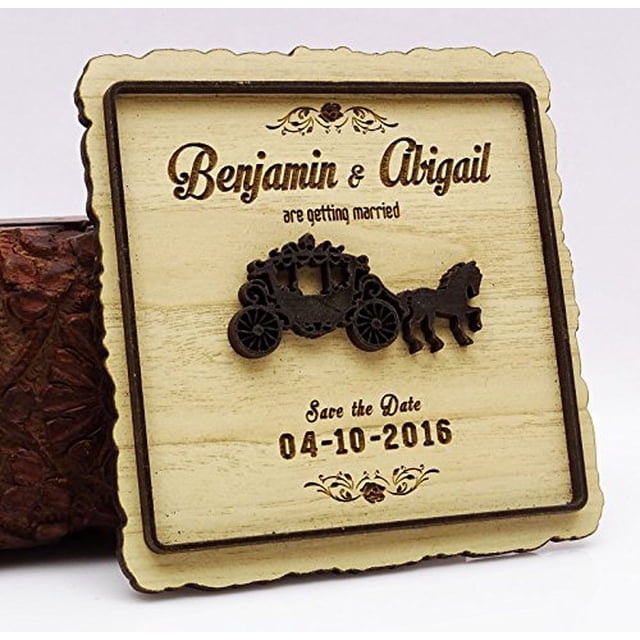Personalized Wedding Save The Date Wood Magnets Wooden Engraved Magnet 50 Wedding Announcement Idea