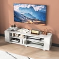 thumbnail image 2 of Costway Meuble Télé en Bois de 59 Pouces Console de Rangement Centre Multimédia avec Tablette Blanc Blanc, 2 of 10