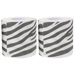Shisuyan 2pcs Zebra Print Toilet Paper Fun And Unique Bathroom Tissue With Animal Print Design For Bathroom Decor