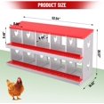 thumbnail image 4 of Chicken Nesting Box, 10 Compartment Metal Chicken Nesting Boxes for Chicken Coop, Easy Egg Collection, Easy Cleaning, Chicken Laying Boxes for Hens, Red, 4 of 7