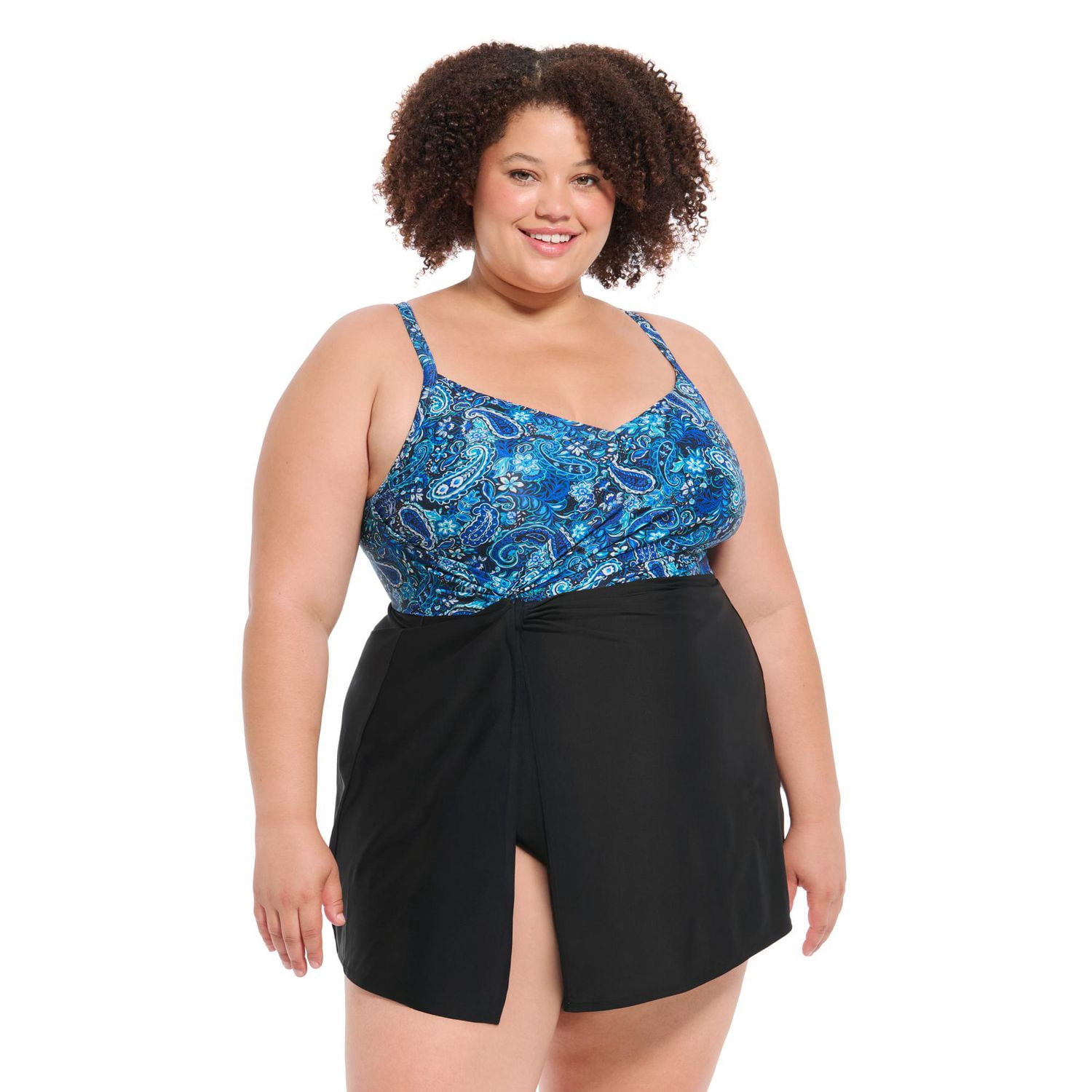 Maillot une-pièce Krista Plus à encolure en V croisée – bretelles ajustables deux façons