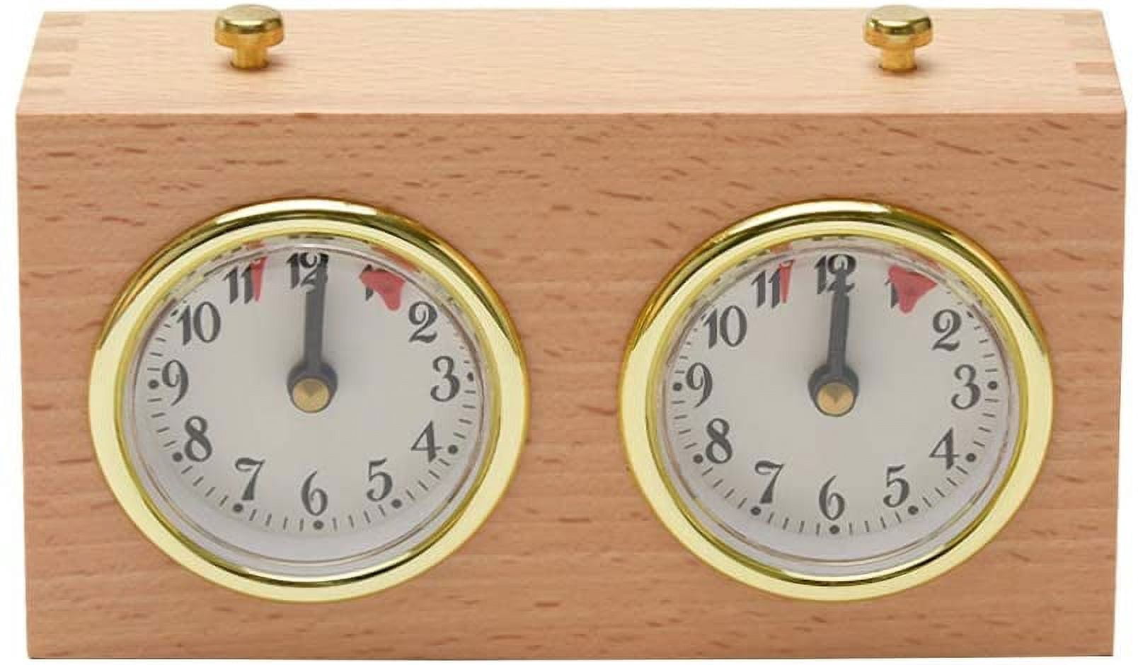 Jinsinto Chess Clock Timer, Wooden Analog Board Game Competition Chess Clock Timing Tools High Precision Mechanical Chess Clock for Various Chess Games
