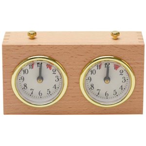 Jinsinto Chess Clock Timer, Wooden Analog Board Game Competition Chess Clock Timing Tools High Precision Mechanical Chess Clock for Various Chess Games