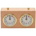 Jinsinto Chess Clock Timer, Wooden Analog Board Game Competition Chess Clock Timing Tools High Precision Mechanical Chess Clock for Various Chess Games