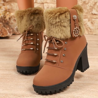 ladies dress boots canada Royal Canadian Women's Dalhousie Tall Winter Boots, Waterproof Leather - Sunset Wheat trendy square toe Dress Boots | Walmart Canada