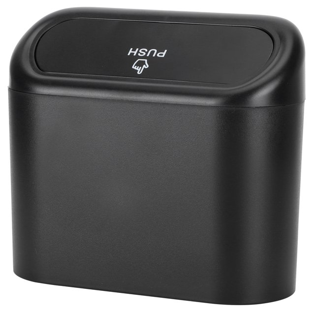 Garbage Can, Black Light Weight Durable Trash Bin For Car